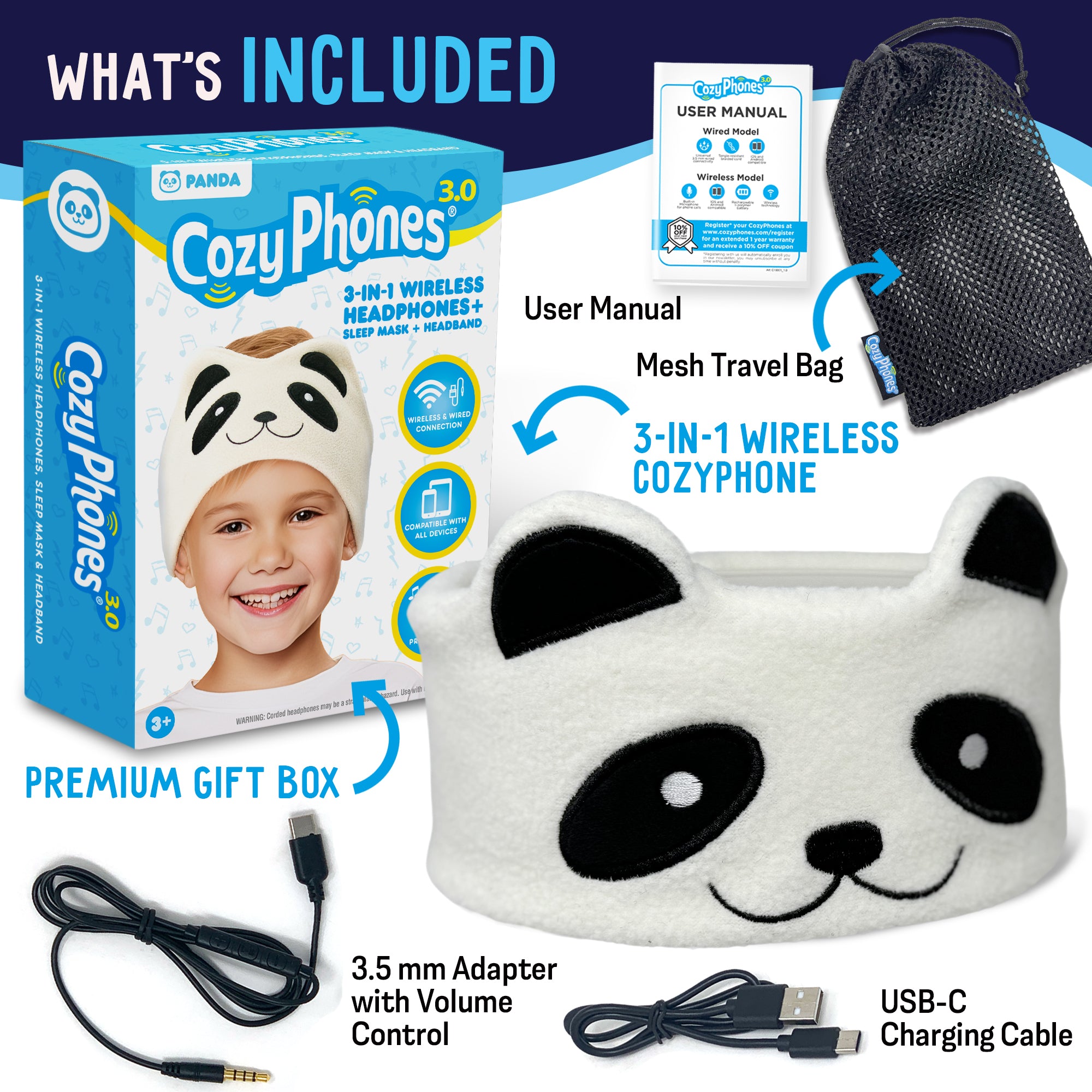 CozyPhones 3.0 Wireless / Wired Headband Headphones – CozyPhones™